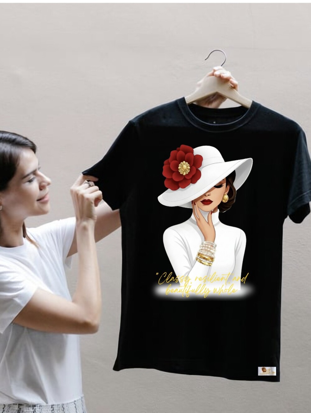 Luxury Black Classy Resilient Statement Graphic Tee - Size M